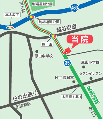 大宮駅からのアクセスルートマップ