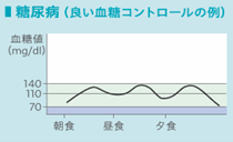 糖尿病でも食事や運動を適せつに行えば、高血糖や低血糖を起こさず、良い血糖コントロールとなります